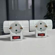 CILIA 1/2pcs Triple Schuko Socket Multiple Vertical Electrical Adapter, 3 Universal Sockets With Child Protection,250V/16A ,Combined German Standard,For Home And Commercial Use - EU F Type Plug(220-240V) - View 9