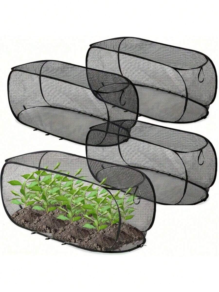 1pc Foldable Pop-Up Mesh Plant Greenhouse Cover, Durable And Sturdy Material, Raised Bed Animal And Insect Protection Net, Suitable For Fruits, Vegetables And Seedlings, Reusable - Multiple Styles - View 1