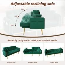 Double Folding Sofa Bed - Comfortable And Versatile - Green 2 Seat - View 6