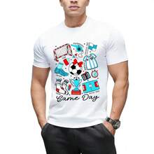 Essential Football Match Day T-Shirt, Adorable Doodle Style For Playing Mom Or Football Fan - 白色 - 查看 1