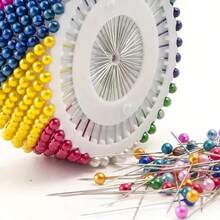 100/200/300Pcs Positioning Sewing Pins With Faux Pearl Heads, Straight Quilt Pins, Multi-Color Ball Head Pins, With Hanging Plastic Storage Box, Suitable For DIY Sewing Crafts, Clothing Making, Jewelry Decoration And Fabric Production. - Multicolor - View 9