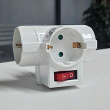 CILIA 1/2pcs Triple Schuko Socket Multiple Vertical Electrical Adapter, 3 Universal Sockets With Child Protection,250V/16A ,Combined German Standard,For Home And Commercial Use - EU F Type Plug(220-240V) - View 10