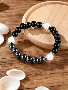 Pulsera de Protección de Turmalina & Hematita para Hombres - Equilibrio Emocional, Estilo Bohemio Vintage, Energía Curativa, Yoga, Meditación, Bendiciones, Joyería, Regalos - Multicolor - Ver 8