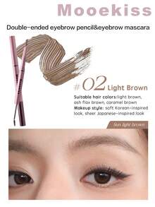 Mooekiss Dual-Ended Eyebrow Pencil & Brow Pomade, Suitable For Korean Makeup Look - 02 - View 1