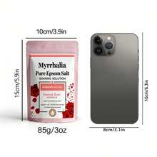 MYRRHALIA 85g/3oz 玫瑰精油艾普森鹽，旅行裝復活節沐浴浸泡鹽，艾普森鹽/艾普森鹽沐浴浸泡鹽/沐浴鹽/艾普森鹽浸泡用，三重玫瑰精油艾普森鹽，蜂蜜玫瑰艾普森鹽，聖誕玫瑰艾普森鹽，硫酸鎂沐浴鹽，足浴鹽，浴室 - Rose - 查看 3
