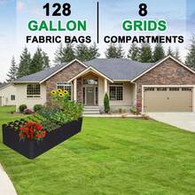 Large Fabric Raised Garden Bed, Breathable Non-Woven Fabric Planter Bag, Heavy Duty Rectangular Garden Container, Suitable For Vegetables, Strawberries, Herbs, Sunflowers, Potatoes, Outdoor Backyard Patio Gardening - Black - View 5