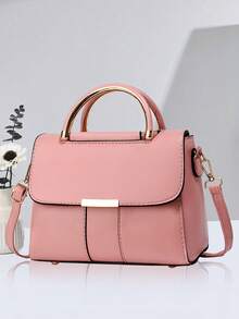 PLANEE Women's Vintage PU Crossbody Bag, Flap Shoulder Bag, Minimalist Style, For Office, Work, Fashionable Women's Shoulder Bag, Fashionable Solid Wallet For Women, A - 熒光色 - 查看 1