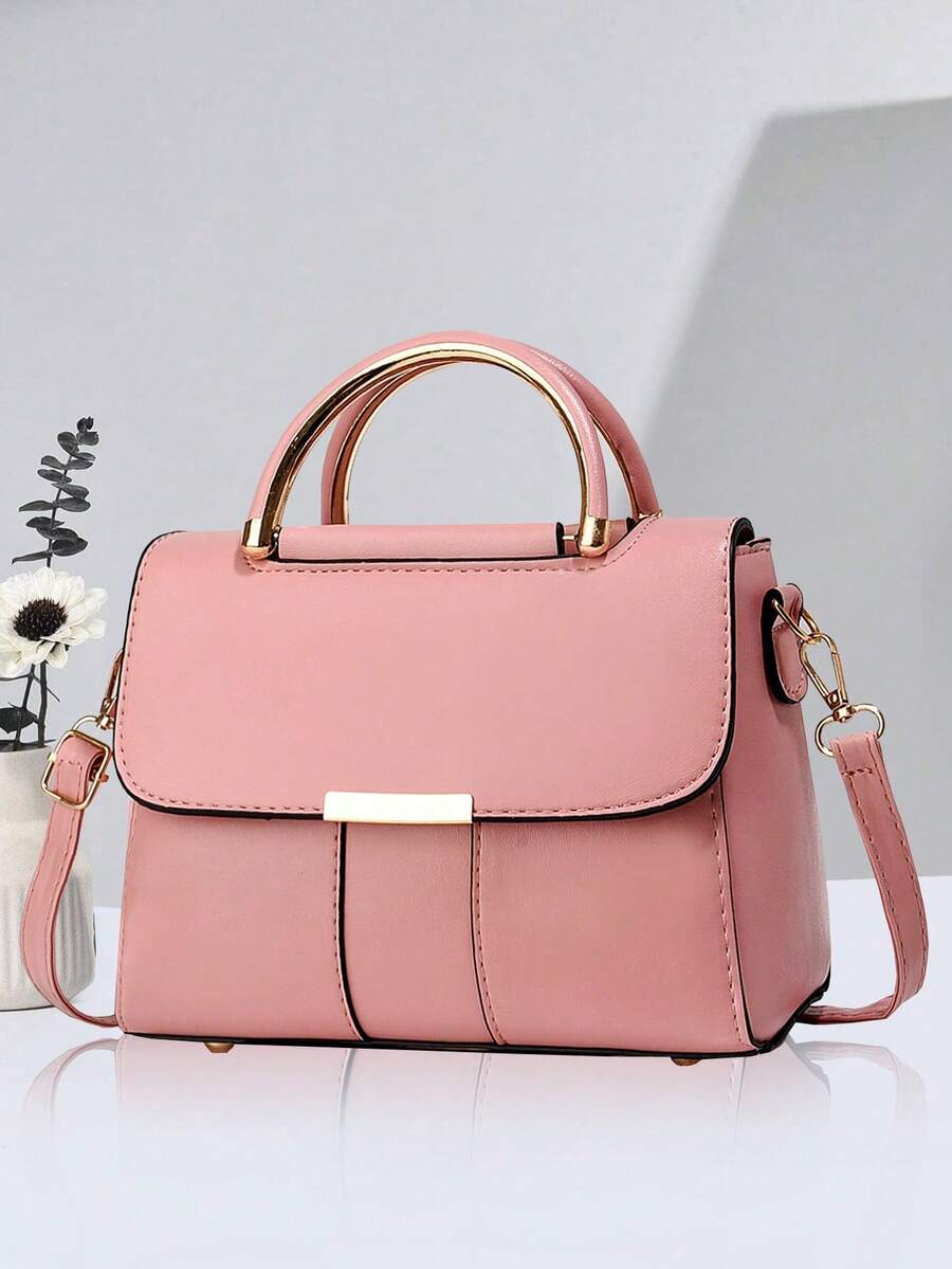 PLANEE Women's Vintage PU Crossbody Bag, Flap Shoulder Bag, Minimalist Style, For Office, Work, Fashionable Women's Shoulder Bag, Fashionable Solid Wallet For Women, A - 熒光色 - 查看 1