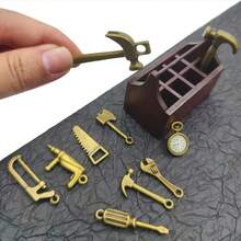11pcs Copper-Tone Vintage Tool Box, Suitable For Doll House Tool Shed Decor! - Multicolor - View 4