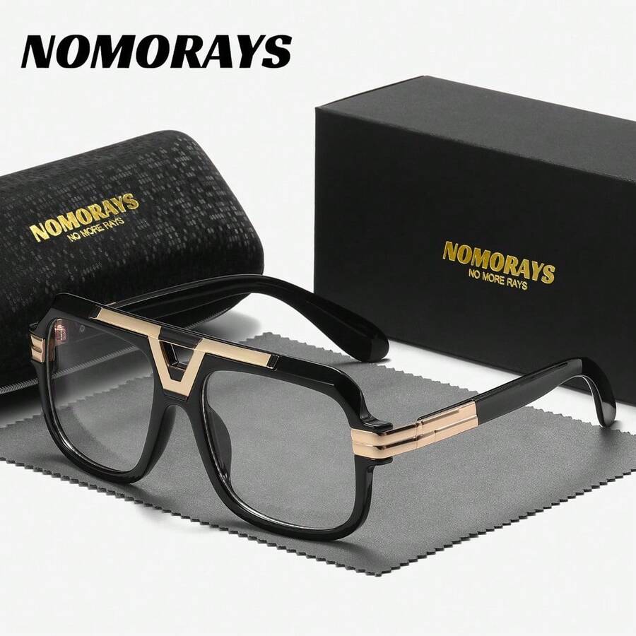 NOMORAYS 1對中性優雅迷人全框平光眼鏡 文藝風方框平光眼鏡 - 彩色 - 查看 1
