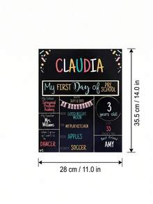 1pc Personalized Name Black First Day Of Back To School Photo Prop Sign, Custom Back To School Photo Prop Keepsake Souvenir Gift For School - Multicolor - View 6