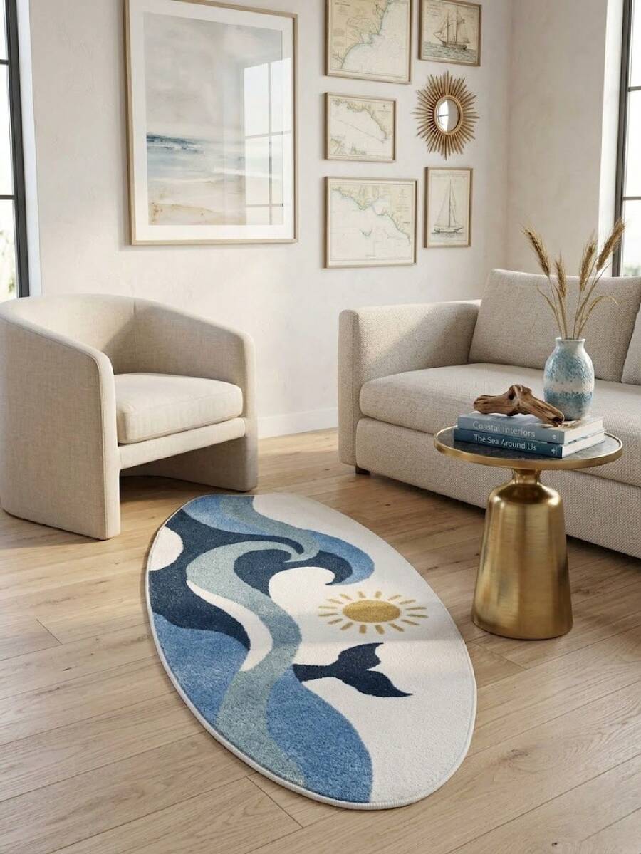 1件衝浪板造型地墊，仿羊絨地毯，柔軟舒適，房間裝飾，家居用品，門墊，客廳地毯，廚房地墊，家居裝飾，臥室裝飾，浴室裝飾，易於清潔