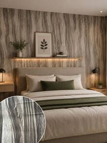 Self-Adhesive PVC Wallpaper, Washable, Decorative Wood Pattern, 5m X 10m Roll, For Home Renovation And Decoration, Living Room, Bedroom, Kitchen, Furniture, Patterned Wall Covering. - M208 - 查看 1