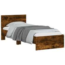 vidaXL Cadre de lit sans matelas avec tête de lit chêne defumado 90x190 cm - Castanho - Ver 4