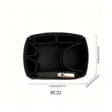 18pcs Felt Organizer Insert Liner For Picotin 22, High Quality Large Capacity Inner Bag, Handbag Organizer (Black) - Black - View 8