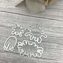 Troqueles de metal con efecto color blooming para kit de creación de tarjetas, troquelado de papel, máquina de scrapbooking, plantillas y bolsillos de almacenamiento, suministros - blanco plateado - Ver 1