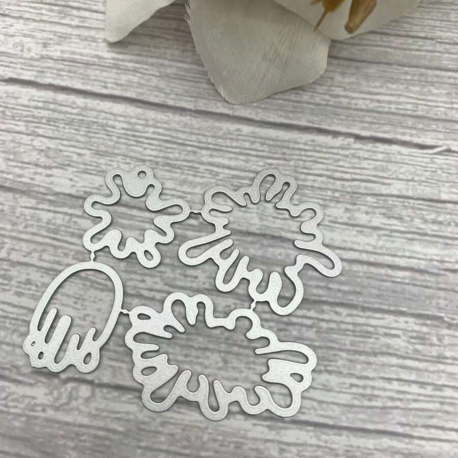 Troqueles de metal con efecto color blooming para kit de creación de tarjetas, troquelado de papel, máquina de scrapbooking, plantillas y bolsillos de almacenamiento, suministros - blanco plateado - Ver 1