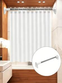 Barra de tensión de resorte sin perforación, barra de cortina de ducha telescópica ajustable para uso en baño, armario & cortina de ventana - A - Ver 2