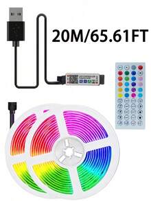 1件裝智慧LED燈條 5050高品質RGB變色燈棒 App控制 44鍵遙控器 音樂同步 適用居家裝飾、臥室、廚房、電視、節日派對、聖誕節 - RGB - 查看 14
