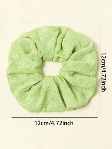 Accesorio para el cabello tipo scrunchie de mujer de satén versátil con efecto agrietado en relieve de unicolor - Multicolor - Ver 3