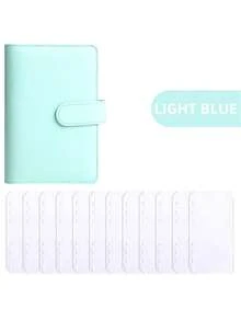 1 Set Kantong Binder Kulit PU A6, Amplop Uang Transparan dengan Resleting 6 Ring, Organizer Dokumen & Pensil PVC Tahan Air untuk Penggunaan Kantor Sehari-hari, Kantong Buku Catatan, Buku Catatan Hemat - MultiWarna - View 15