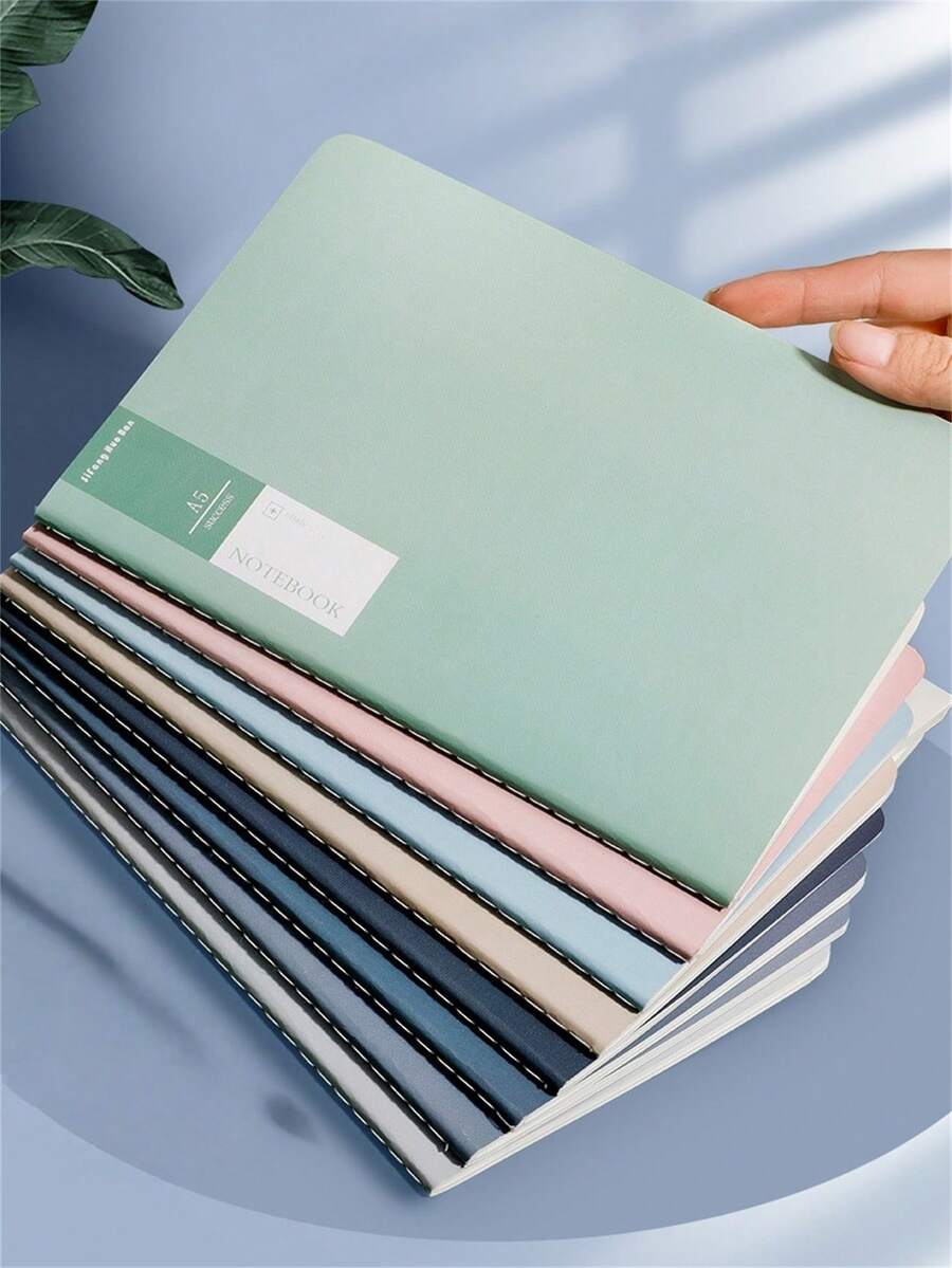 1 Set (4/1pc) A5 Multi-Color Notebooks, Available For Boys And Girls, Beige Inner Pages Eye-Friendly Lined Notebook, Home Record Book, Office Memo Pad, School Writing Notebook, Suitable For Students, Staff, Back To School Supplies - Multicolor - View 1