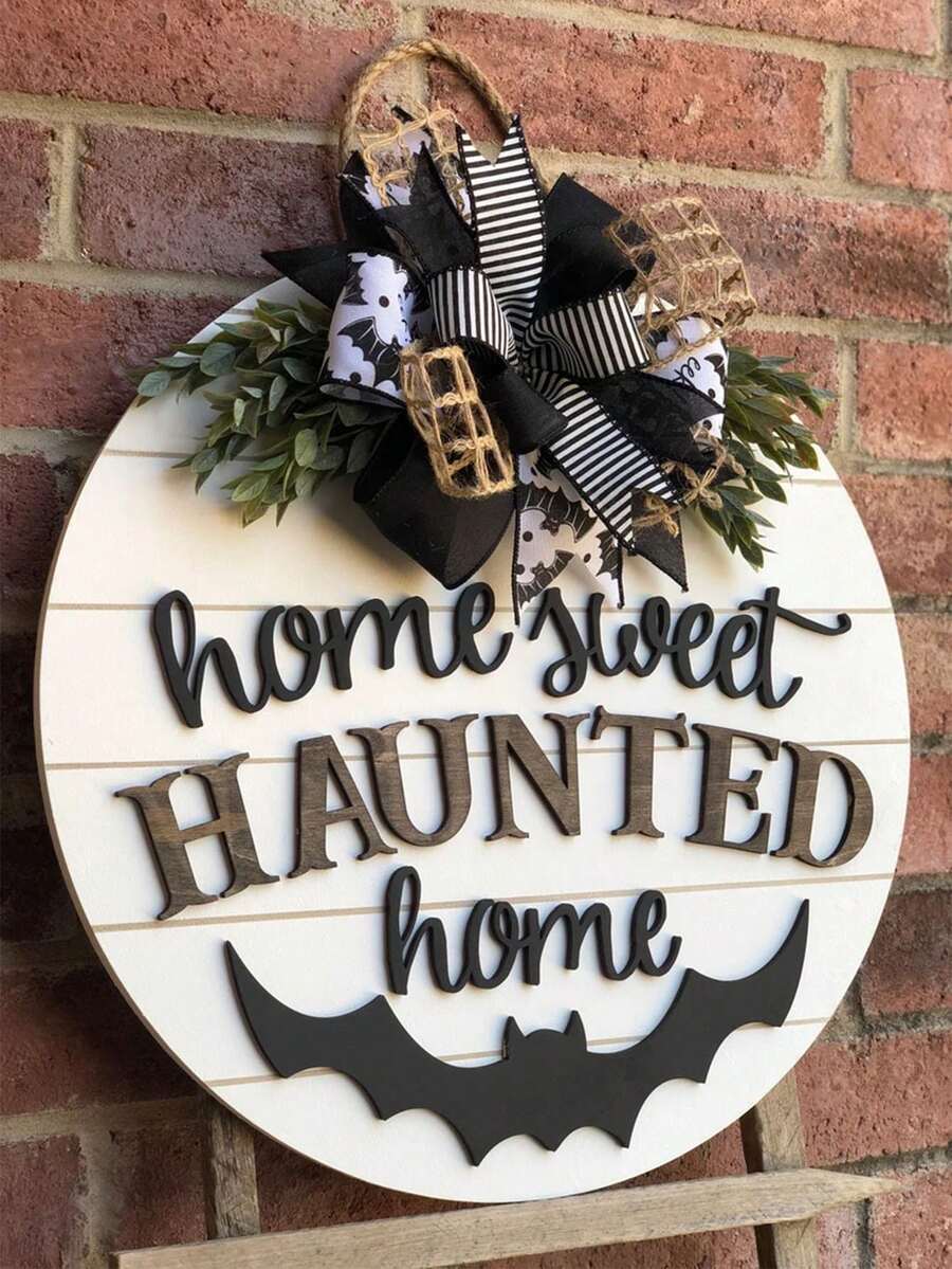 3D Halloween Door Hangings, Sweet Haunted House Signs, Bat Front Door Decorations, Halloween Wreaths, Porch Decorations, Halloween Signs, Bat-Themed Gifts