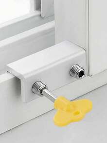 5pcs/Set Adjustable Window Lock, Aluminum Alloy Window Stopper With Key, Sliding Window Lock, Suitable For Fixed Window Lock Clip Of Horizontally Sliding Doors And Windows - Multicolor - View 3