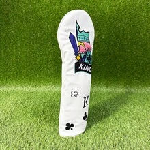 Sarung Kepala Stik Golf Vintage Poker Club King, Desain Kartu Menarik, Hadiah Unik dan Menarik Perhatian, Aksesori Golf - Putih - View 4