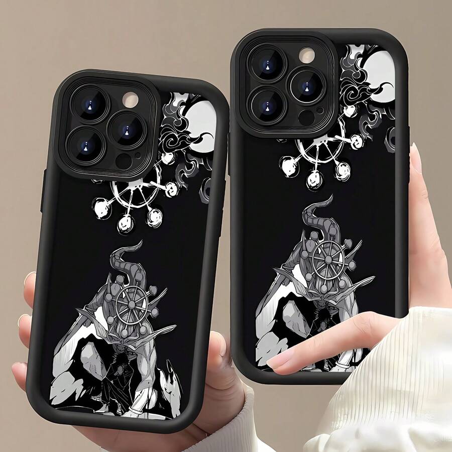 Dark Mythical Guardian Phone Case, Compatible With Apple, , , And Honor Phones. Made Of TPU, It Offers Protection Against Bumps And Drops. - Black - View 1