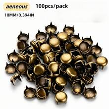 100入/包 10mm 金屬圓形四爪鉚釘 銀色皮革鉚釘 衣飾配件 包包 DIY - 多色 - 查看 10