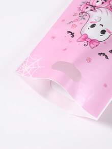 Halloween Pink Ghost Pumpkin Handheld Treat Bags, Cute Bow Goodie Gift Bags, Plastic Candy Sacks For Trick Or Treat Halloween Party Favor Supplies - Ghost Foundation - View 11