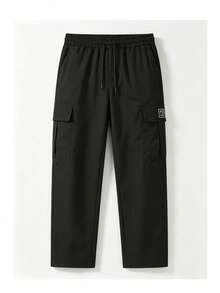 Men's Casual Sports Long Pants, Cargo Outdoor Street Style, Thin Black For Spring And Autumn - Black - View 4