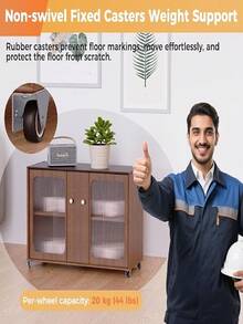2/4/8pcs Silent Rubber Casters, Drawer Wheels, Suitable For Furniture, Cabinets, Tables, Side-Mount Low-Profile Replacement Wheels - Side-mounted Wheels - View 7