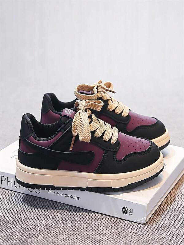 1 Pair Purple Kids Baby Toddler Casual Sports Sneakers Skate Shoes, Breathable Comfortable Fashion Hook And Loop Children Shoes, All Season Wearable Spring Summer Autumn Winter New Style Boys Girls Baby Shoes Walking Shoes For Outdoor