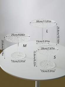1/3 cái đế bánh acrylic trong suốt vân đá tròn, tháo rời được, dùng cho đám cưới, tiệc mừng, sinh nhật, kệ trưng bày bánh ngọt đám cưới - Trong sáng - Xem 8