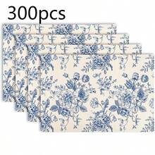 Rectangular Polyester Placemat, Blue And White Chinese Peony Floral And Blue Border Print, Waterproof Heat-Resistant Washable Table Decor Mat, Suitable For Table Decoration And Heat Insulation - Multicolor - View 22