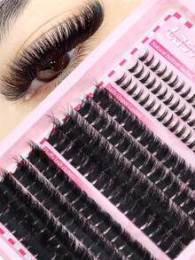 LASVIREY 204 miếng lông mi giả chùm C Curl độ dài hỗn hợp, phong cách tự nhiên, mềm mại và thoải mái, lông mi chùm đơn, mỏng và nhọn, 3 kiểu DIY nối mi tại nhà, lông mi dưới, đuôi nâng cao giúp kéo dài dáng mắt, kiểu ngẫu nhiên, vật dụng du lịch thiết yếu, phù hợp cho lễ hội - C - Xem 10