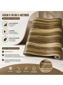 Self-Adhesive PVC Wallpaper, Washable, Decorative Wood Pattern, 5m X 10m Roll, For Home Renovation And Decoration, Living Room, Bedroom, Kitchen, Furniture, Patterned Wall Covering. - M206 - 查看 2