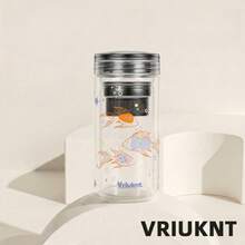 1 Pc Car Water Cup, 420ml Double-Wall Heat Insulated Glass Cup With Tea Infuser, Portable Travel Mug - Multicolor - View 13