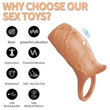 Adult Couple Male Sex Toy - All Liquid Silicone Cock Ring Sex Game Kinky, Men's Man Sex Toys, 10 Vibrations, Sex Play For Penis Testicles G Spot Stimulation, Dildo Realistic, Adult Sex Toys - one-size - View 3