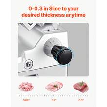 Automatic Meat Slicer, 180W + 370W Deli Slicer With A 12 Inch Premium 65Mn Blade, 0-0.3 Inch Adjustable Thickness, Electric Food Slicer Machine For Meat, Vegetables, Hard Bread, And Cheese - Silver - View 4