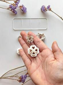 4/12Pcs Multi-Size Flower Petal Polymer Clay Cutters, 5/8/12mm Sizes With Acrylic Thickness Guides For Realistic Rose & Floral Earring Crafts - White - View 7