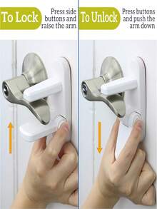 1pc Anti-Slip Door Stopper With Lock, Suitable For Home Use, No Need To Sew On Door, Portable Door Handle Lock, Anti-Theft Door Bar Lock, With Adhesive - Multi-Function Door Lock Unlocking Device - Multicolor - View 7