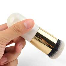 1pc Foundation & Blush Brush, Suitable For Neutral Skin, Fragrance-Free Polyester Bristles, ABS Plastic Handle, Multi-Functional Face Brush, Can Be Used For Blush, Highlighter And Other Purposes, Ideal Makeup Tool Choice - Multicolor - View 5