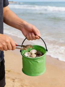 1/3pcs Foldable Water Bucket, Portable Beach Folding Bucket, Small Colorful Fishing Bucket, Lightweight Collapsible Water Bucket, Practical Folding Water Container, Suitable For Painting, Camping, Fishing, Beach, Garden, Pool, Hawaii Party, Beach Party - A - View 6