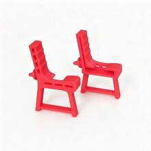 1 pieza Soporte de silla pequeño de doble color rojo y gris, soporte hueco ajustable portátil para escritorio, estante de almacenamiento, accesorios para cigarrillos, clip portacigarrillos - Ver 9