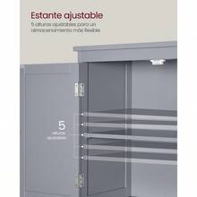 Bathroom Cabinet, Bathroom Cupboard, Kitchen Cabinet, With 4 Doors, Adjustable Shelves, 30 X 60 X 110 Cm, White MBBC552P31 - 駝色 - 查看 5