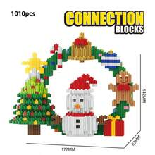 Lengkungan Natal, Santa Claus, Manusia Salju, Miniatur Balok Bangunan, Dekorasi Meja Natal, Hadiah - MultiWarna - View 11