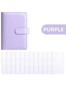 1 Set Kantong Binder Kulit PU A6, Amplop Uang Transparan dengan Resleting 6 Ring, Organizer Dokumen & Pensil PVC Tahan Air untuk Penggunaan Kantor Sehari-hari, Kantong Buku Catatan, Buku Catatan Hemat - MultiWarna - View 16